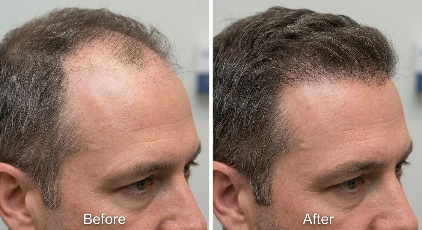 Temple hair regrowth results