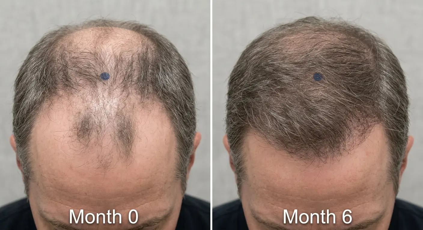 Hair regrowth before and after
