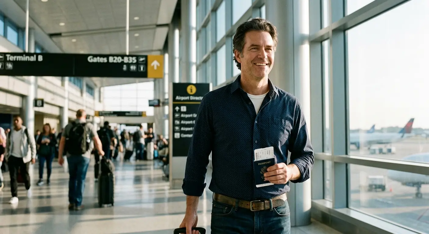 Mike Brennan at airport