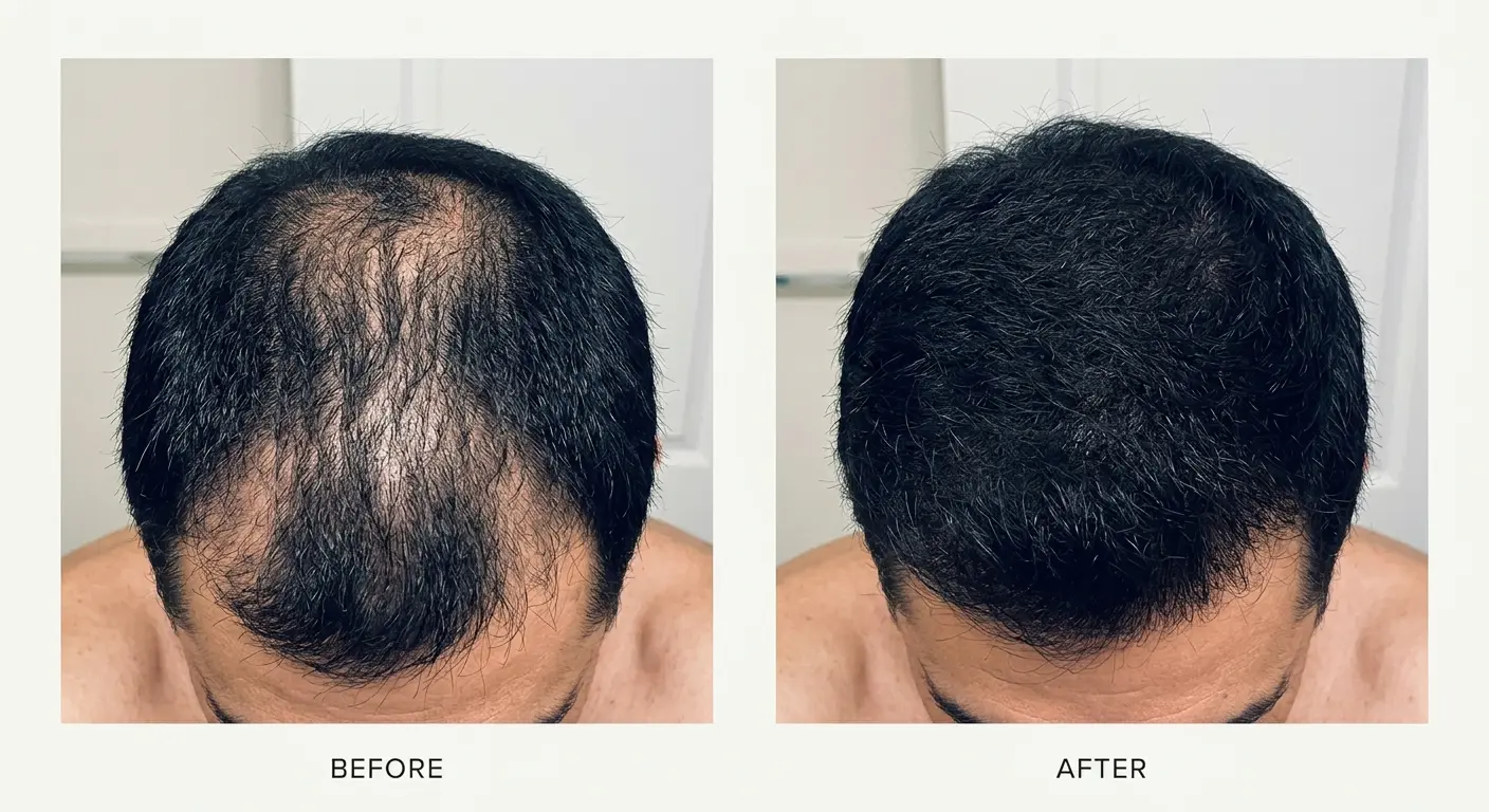 Dennis before and after hair regrowth